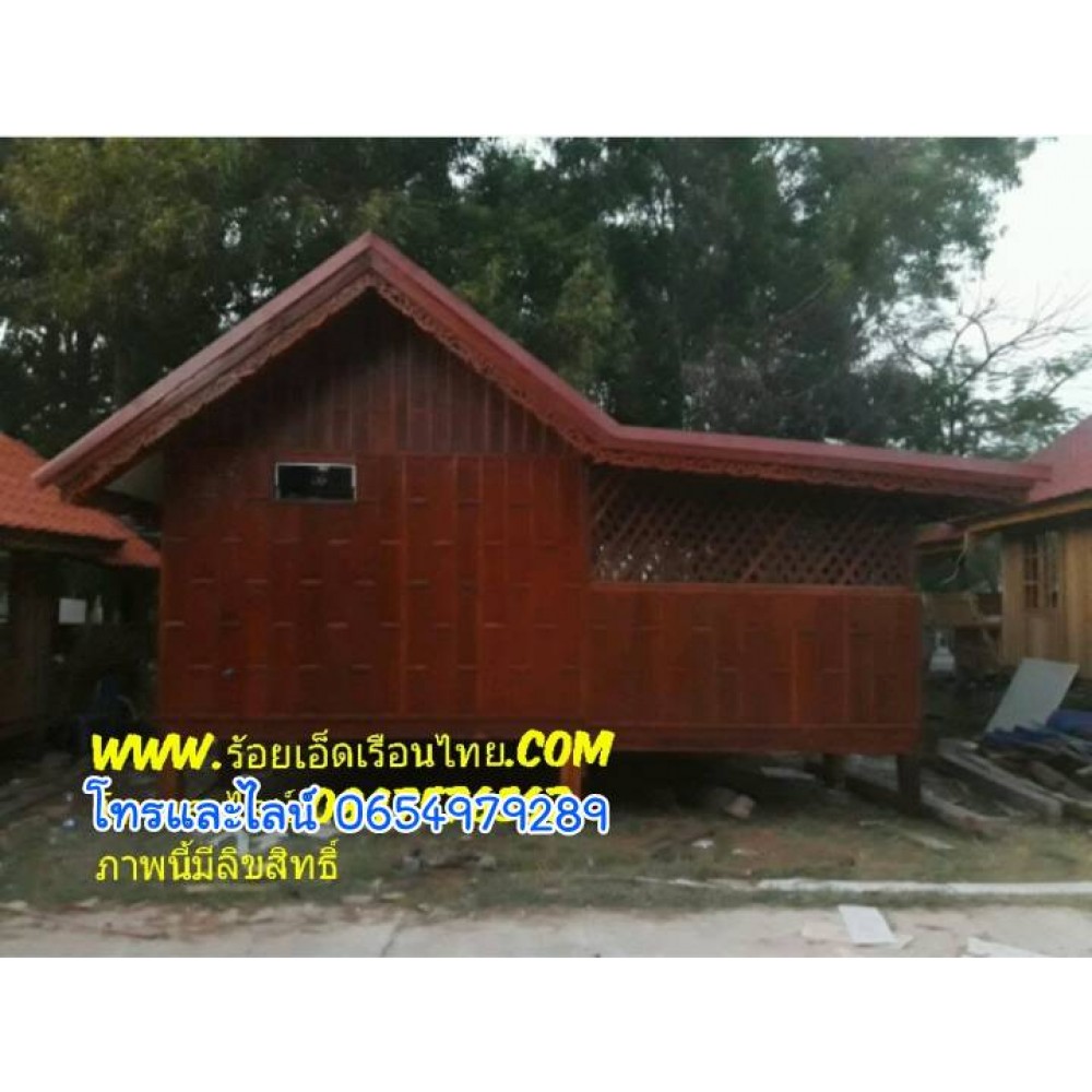 บ้านระเบียงข้างแบบที่17 ขนาด 5.5×7+ศาลาไม้ บ้านระเบียงข้างแบบที่17 ขนาด 5.5×7+ศาลาไม้